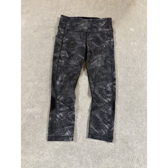 lululemon athletica Pants - Lululemon Pace Rival High-Rise Crop 22" Velocity Mesh Island Mist Black‎ Size 6